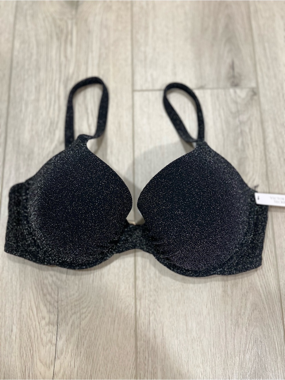 Victoria's Secret Black Shimmer Push-Up bikini top